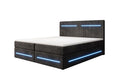 Boxspringbett Lara mit Stauraum und LED in Cord