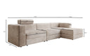 Designer Ecksofa Stockholm in Cord mit Stauraum