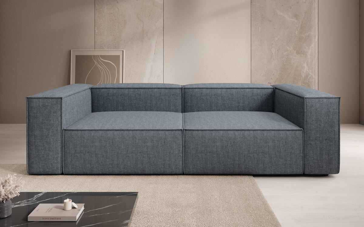 Designer Sofa Lesley 3 Sitzer in Leinen-Optik