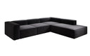 Designer Ecksofa Lesley mit langer Ottomane in Strukturstoff