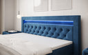 Boxspringbett Menzogna Samt mit LED und Stauraum (2 Schubladen)