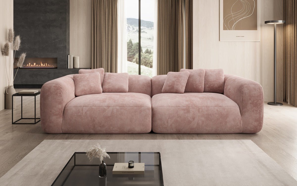 Designer Sofa Tully 3 Sitzer in Cord (Ultra bequem)