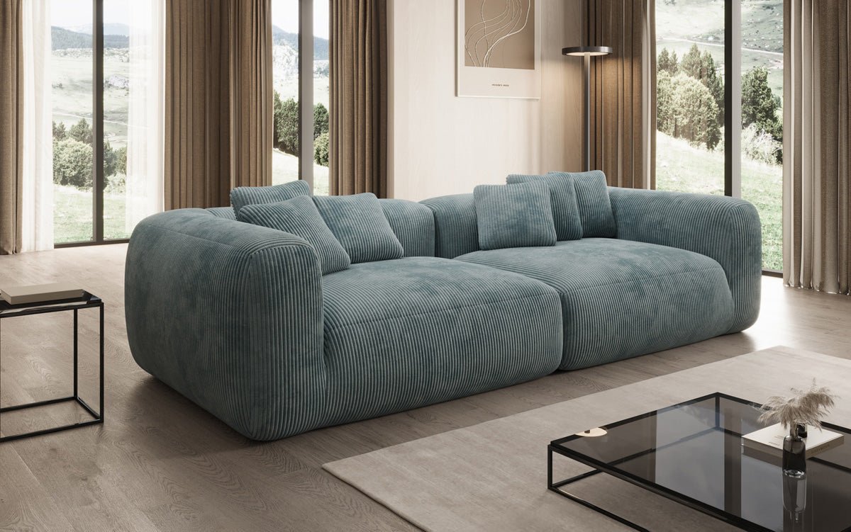 Designer Sofa Tully 3 Sitzer in Cord (Ultra bequem)