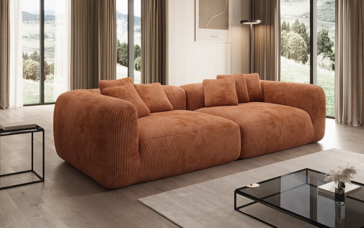 Designer Sofa Tully 3 Sitzer in Cord (Ultra bequem)