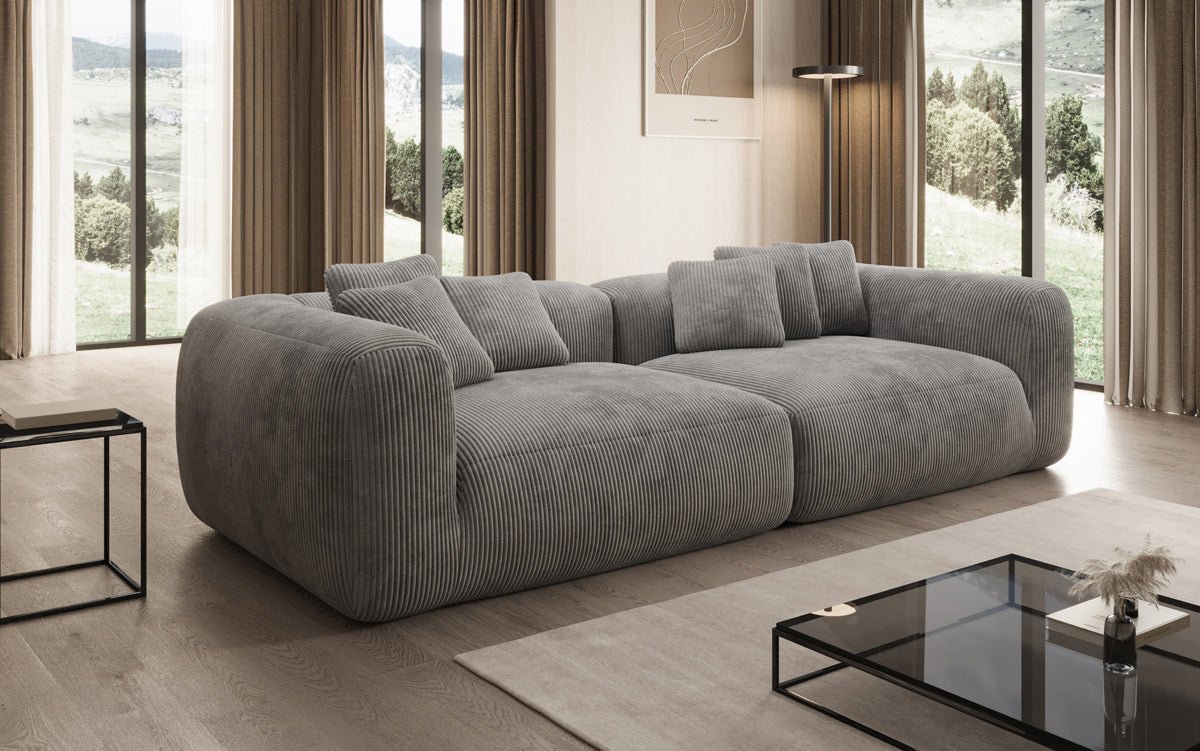 Designer Sofa Tully 3 Sitzer in Cord (Ultra bequem)