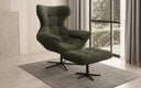 Designer Sofa-Sessel Aurelio inkl. Beistellhocker in Bouclé