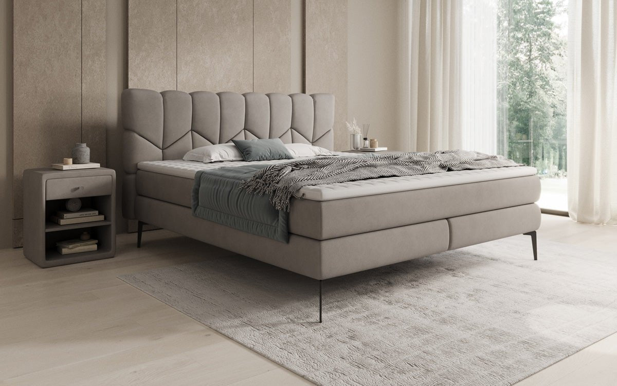 Boxspringbett Mirea in Echtleder