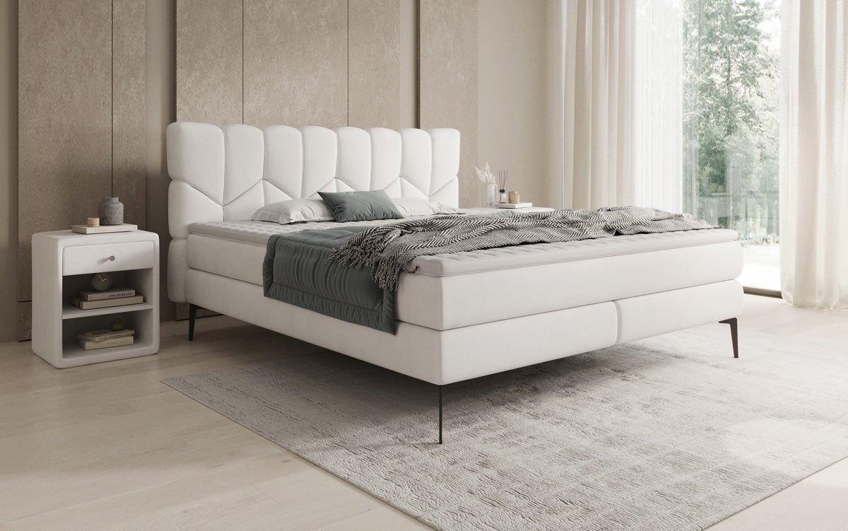 Boxspringbett Mirea in Echtleder