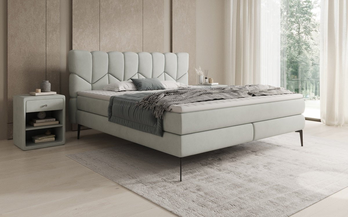 Boxspringbett Mirea in Echtleder