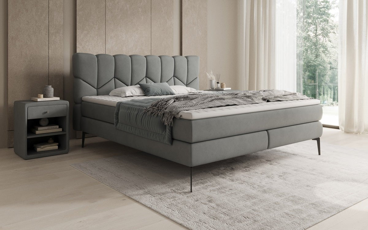 Boxspringbett Mirea in Echtleder