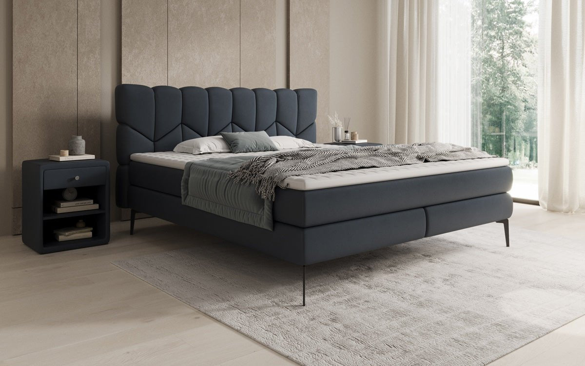 Boxspringbett Mirea in Echtleder