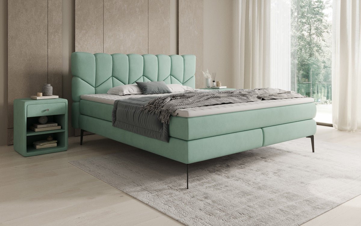 Boxspringbett Mirea in Echtleder