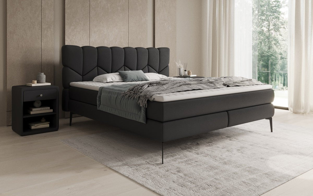 Boxspringbett Mirea in Echtleder