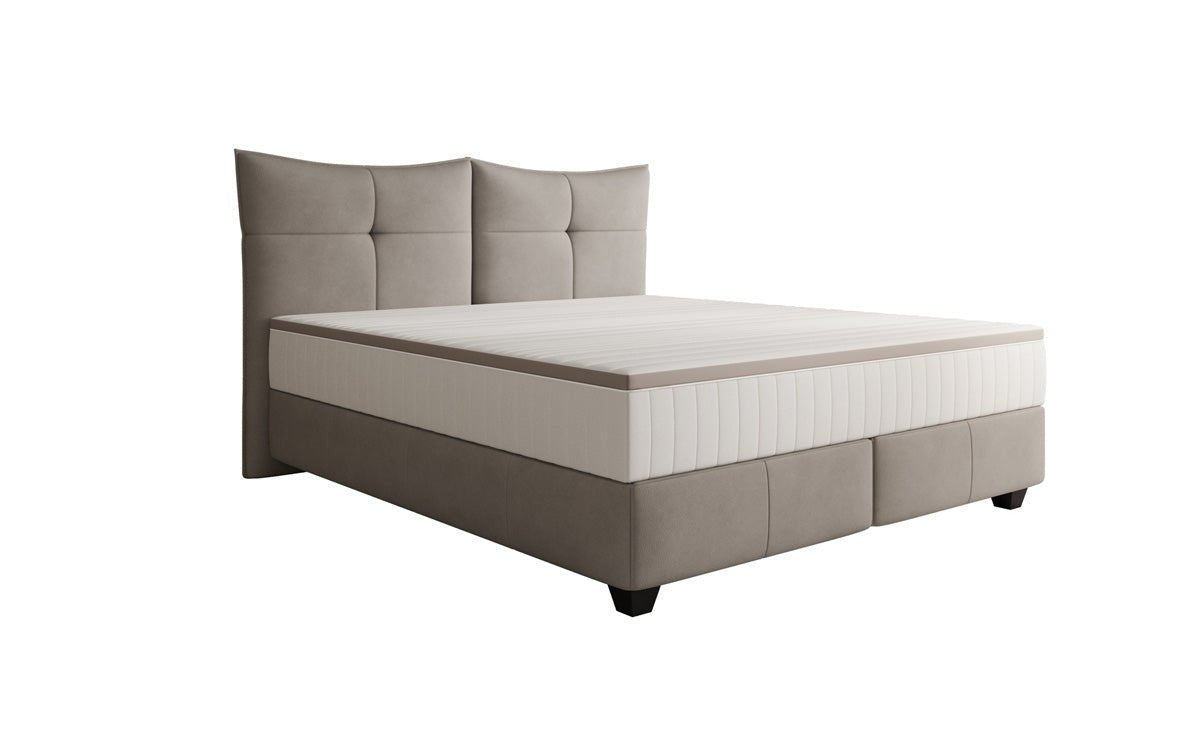 Boxspringbett Veyora in Echtleder