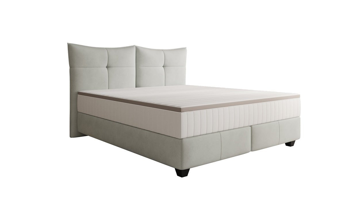 Boxspringbett Veyora in Echtleder