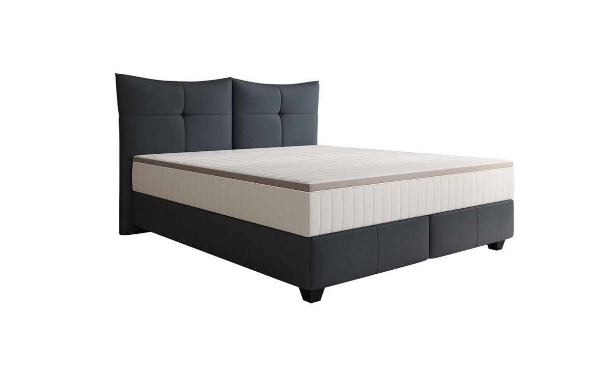 Boxspringbett Veyora in Echtleder