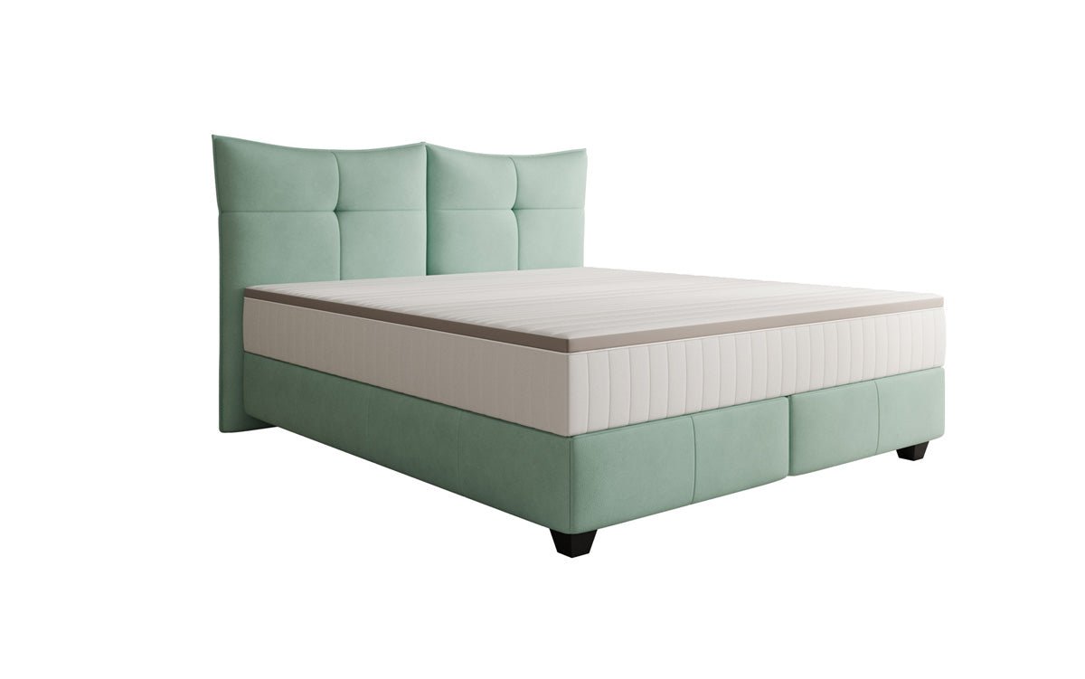 Boxspringbett Veyora in Echtleder