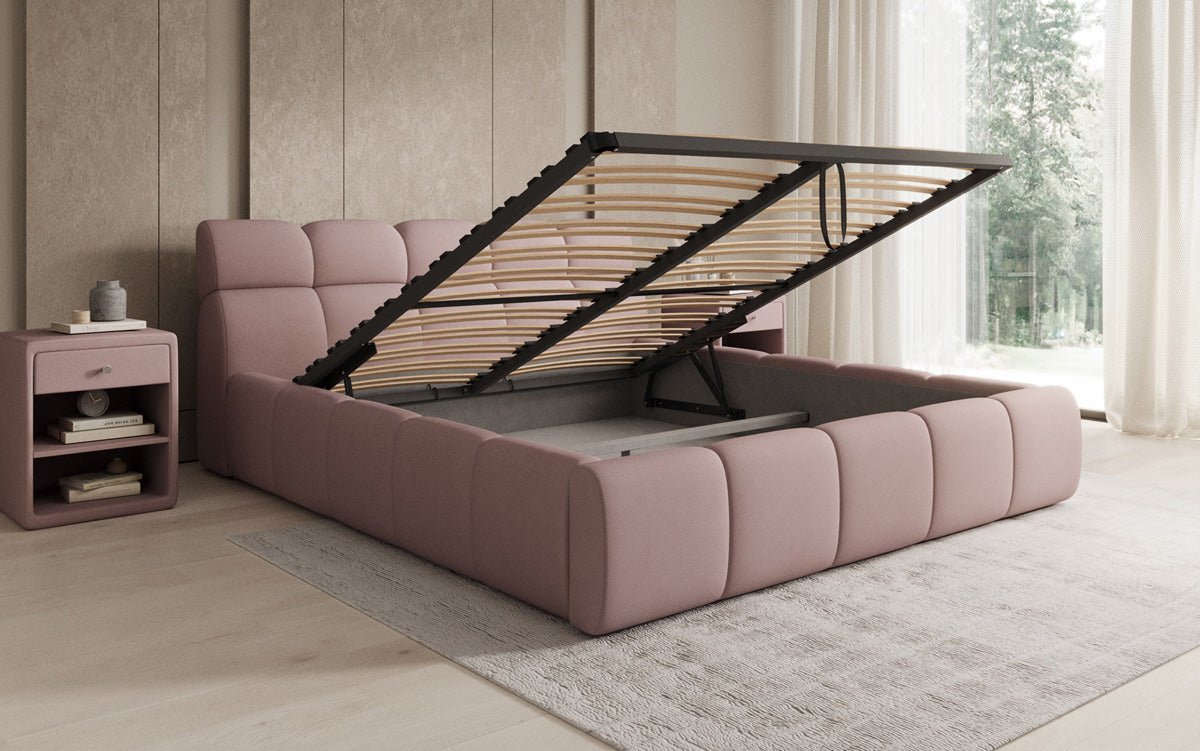 Designer Polsterbett Dallas Stoff mit Stauraum