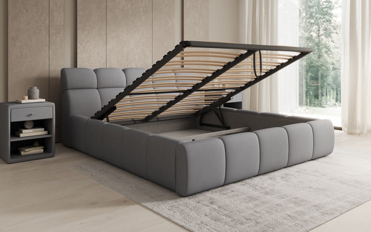 Designer Polsterbett Dallas Stoff mit Stauraum