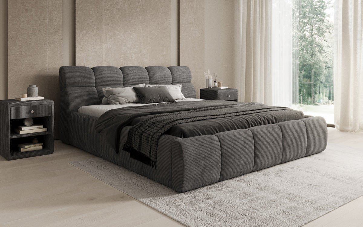Designer Polsterbett Dallas Cord mit Stauraum