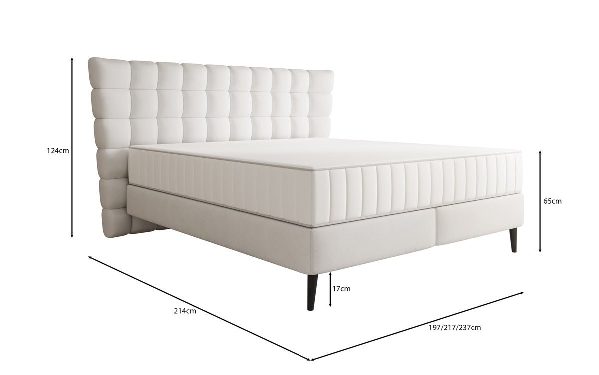 Boxspringbett Alvion in Echtleder