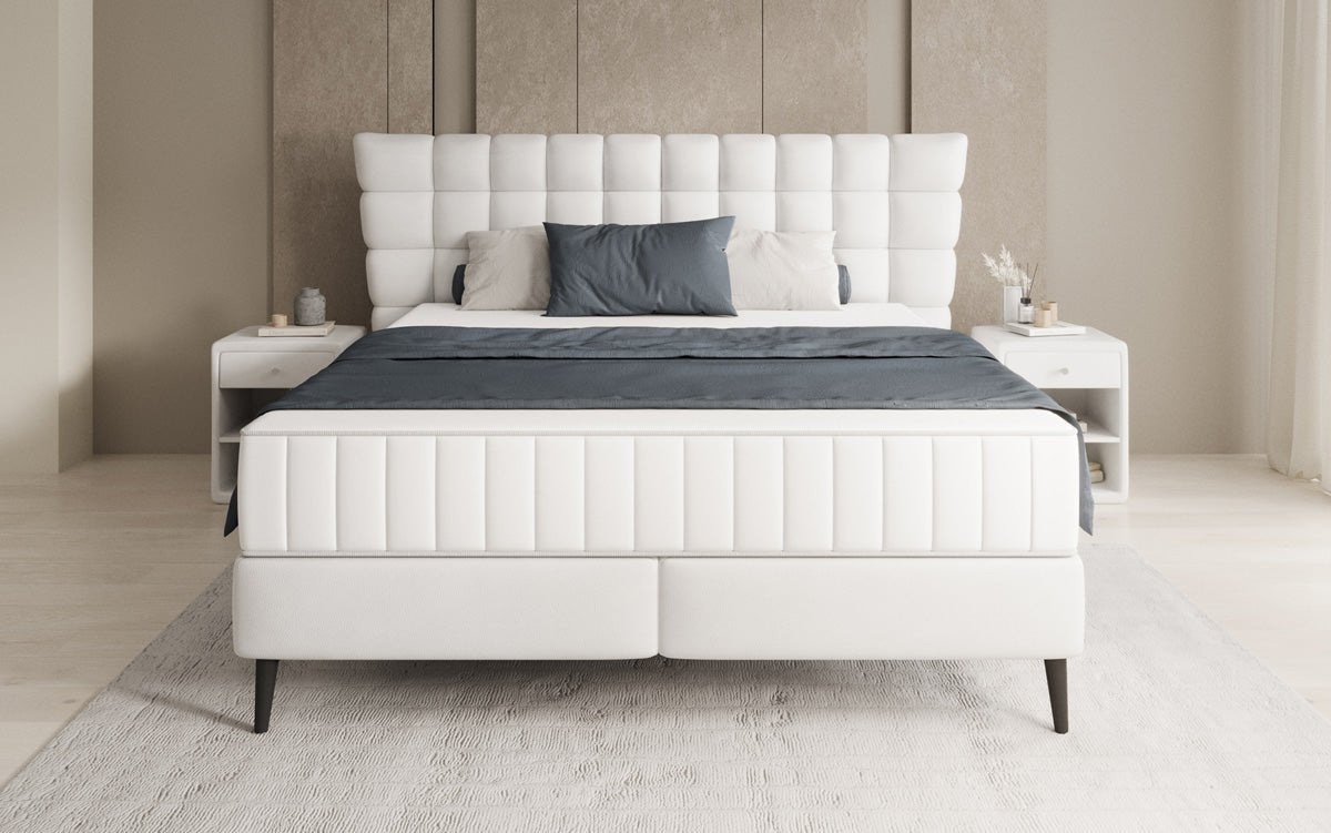 Boxspringbett Alvion in Echtleder