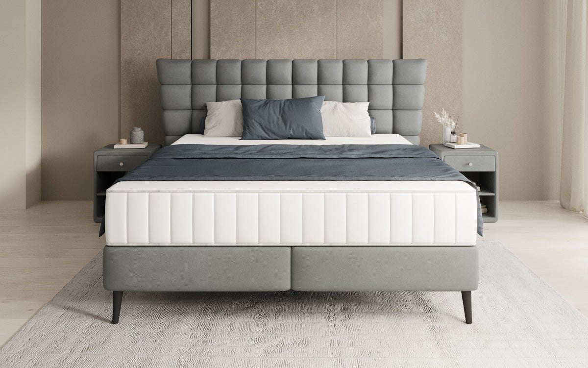 Boxspringbett Alvion in Echtleder