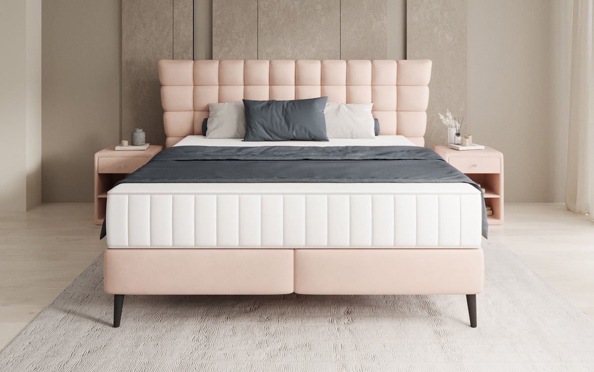 Boxspringbett Alvion in Echtleder