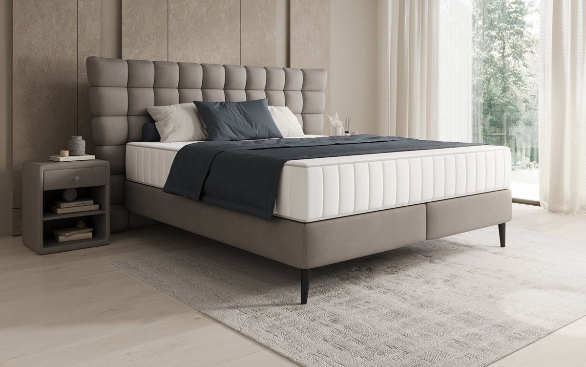 Boxspringbett Alvion in Echtleder