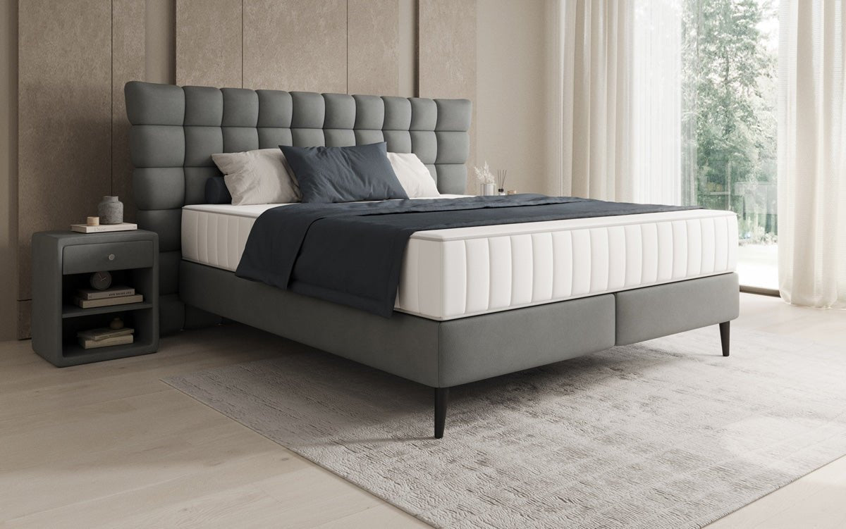 Boxspringbett Alvion in Echtleder