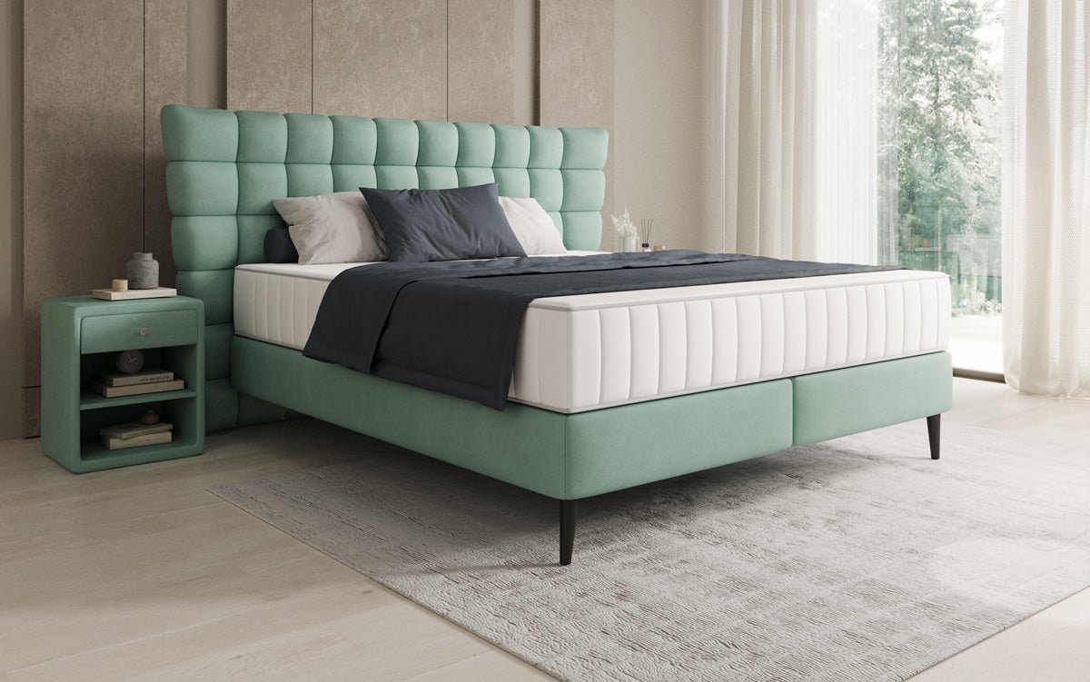 Boxspringbett Alvion in Echtleder