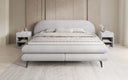 Boxspringbett Marisol mit ovalem Headboard in Bouclé