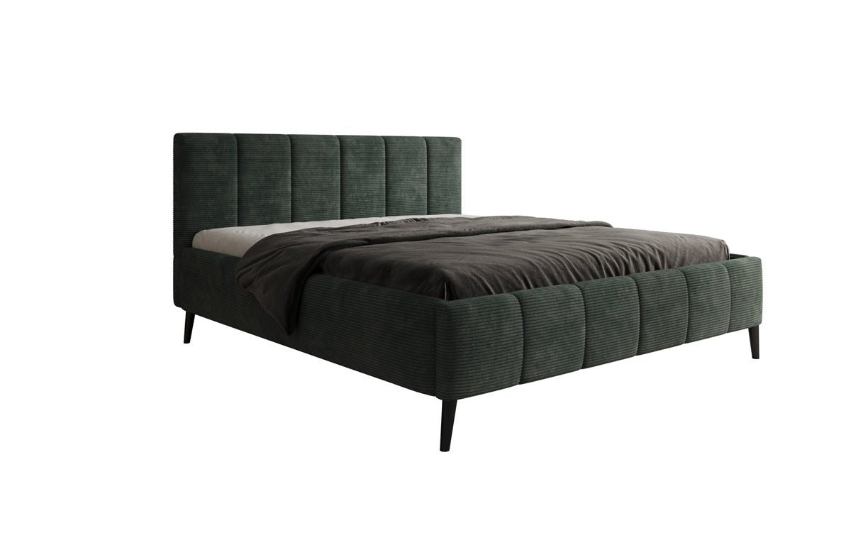 Designer Polsterbett Valerio in Cord mit höhenverstellbarem Lattenrost