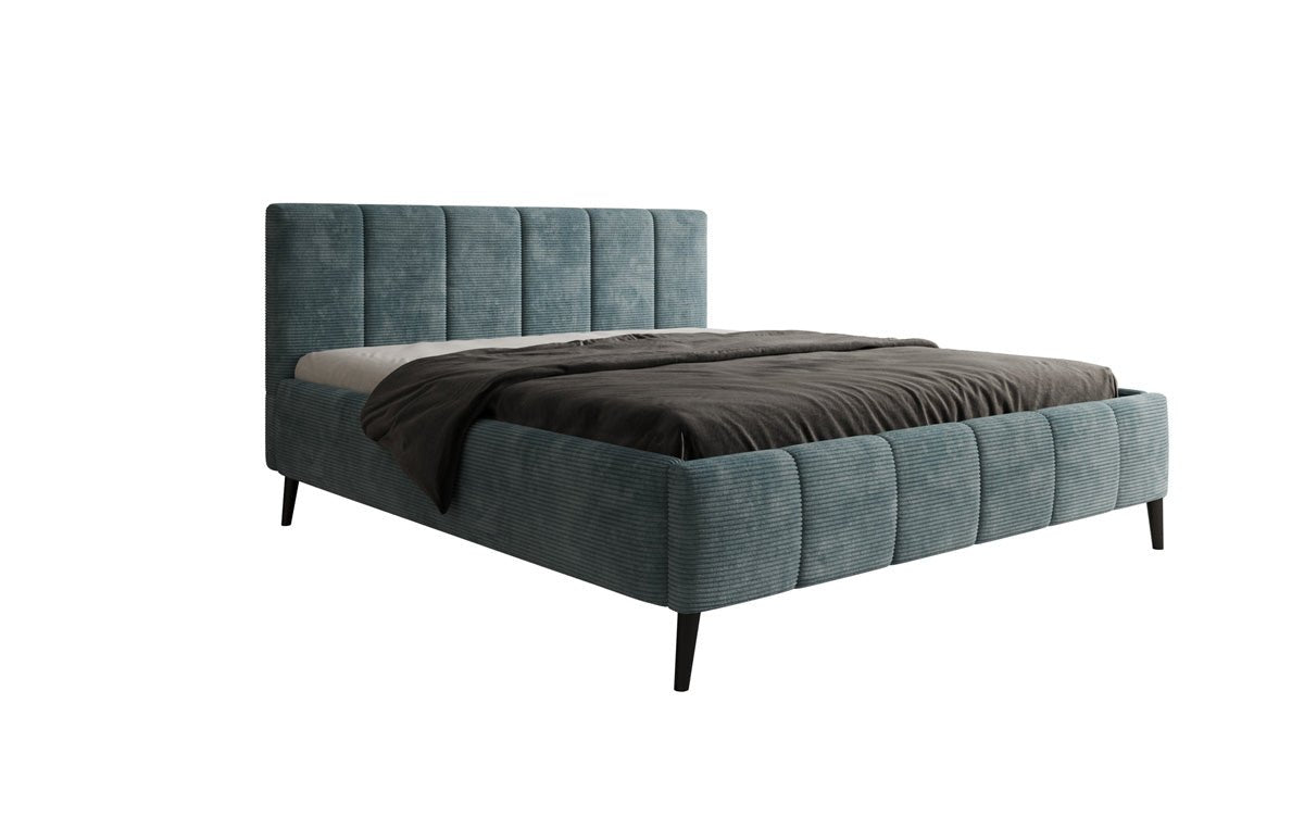 Designer Polsterbett Valerio in Cord mit höhenverstellbarem Lattenrost