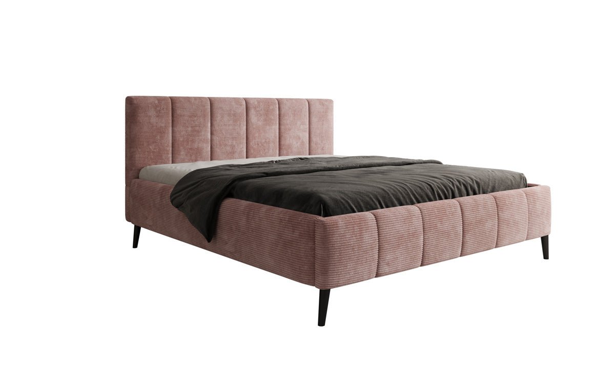 Designer Polsterbett Valerio in Cord mit höhenverstellbarem Lattenrost