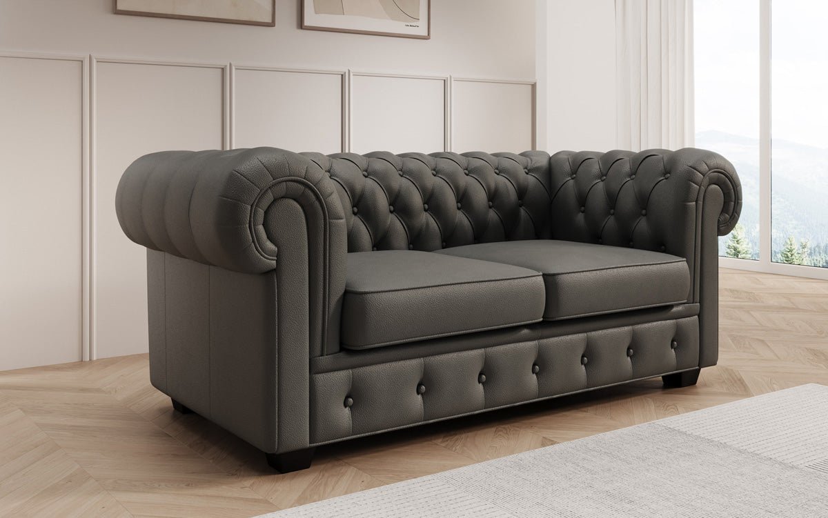Chesterfield 2 Sitzer Sofa Royal in Echtleder