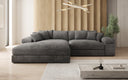 Designer Ecksofa Bernardo mit breiter Ottomane in Cord