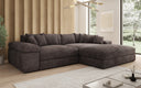 Designer Ecksofa Bernardo mit breiter Ottomane in Cord