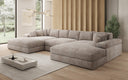 Designer Sofa Bernardo U mit breiter Ottomane in Cord
