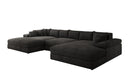 Designer Sofa Bernardo U mit breiter Ottomane in Cord