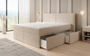 Boxspringbett Ophelia mit Schubladen in Teddy Bouclé