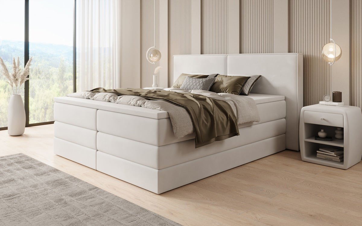 Boxspringbett Ophelia mit hochklappbarem Stauraum in Samt