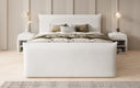 Boxspringbett Liana II mit hochklappbarem Stauraum in Samt