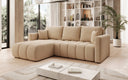 Designer Ecksofa Beatrice mit Schlaf- und Klappfunktion in Bouclé