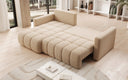 Designer Ecksofa Beatrice mit Schlaf- und Klappfunktion in Bouclé