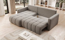 Designer Ecksofa Beatrice mit Schlaf- und Klappfunktion in Bouclé