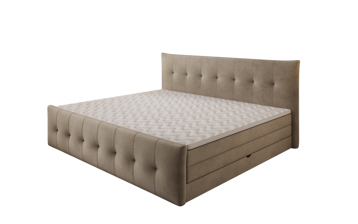 Familien Boxspringbett Valenza – 220/240x200 mit Stauraum in Samt