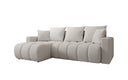 Designer Ecksofa Giulio mit Schlaf- und Klappfunktion in Bouclé