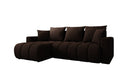 Designer Ecksofa Giulio mit Schlaf- und Klappfunktion in Bouclé