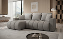 Designer Ecksofa Giulio mit Schlaf- und Klappfunktion in Bouclé